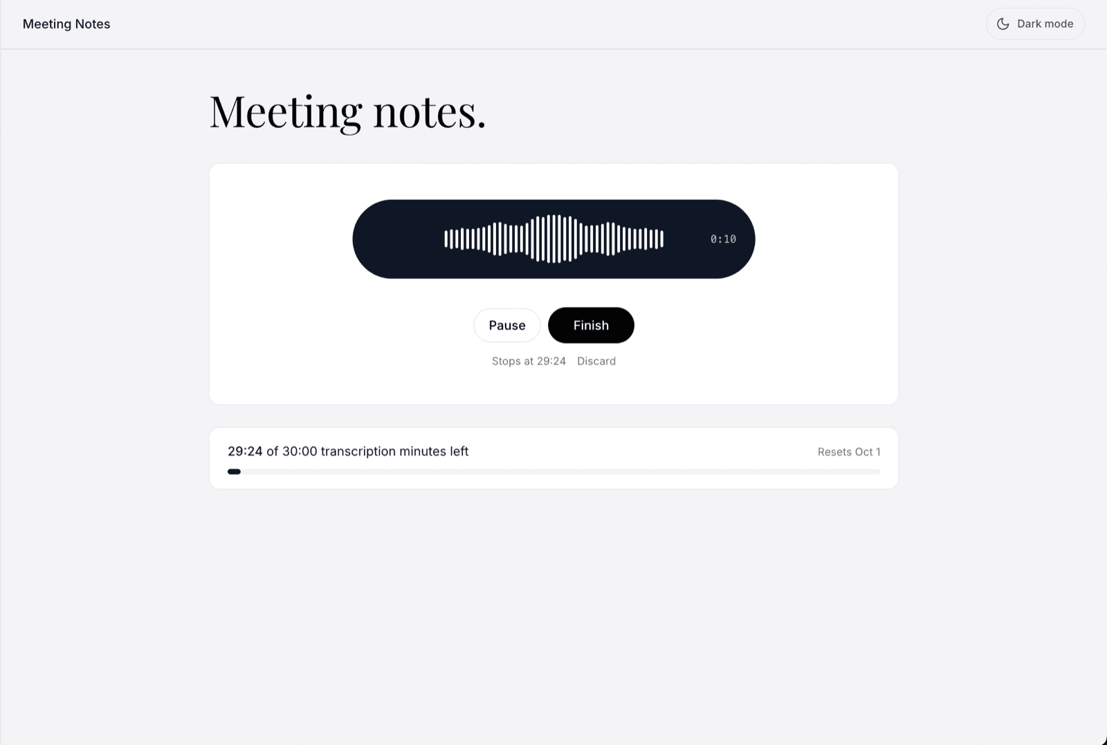 Meeting notes recorder